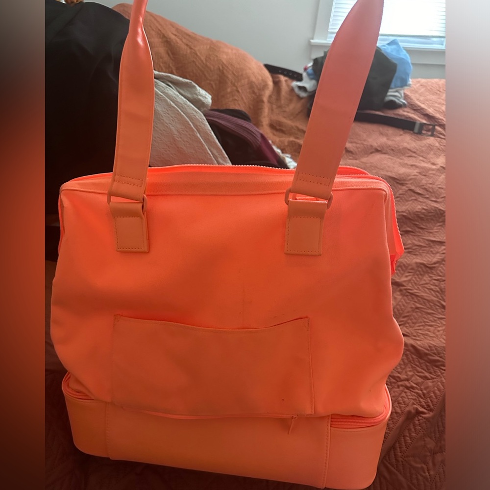 Limited edition, neon orange beis mini weekender bag